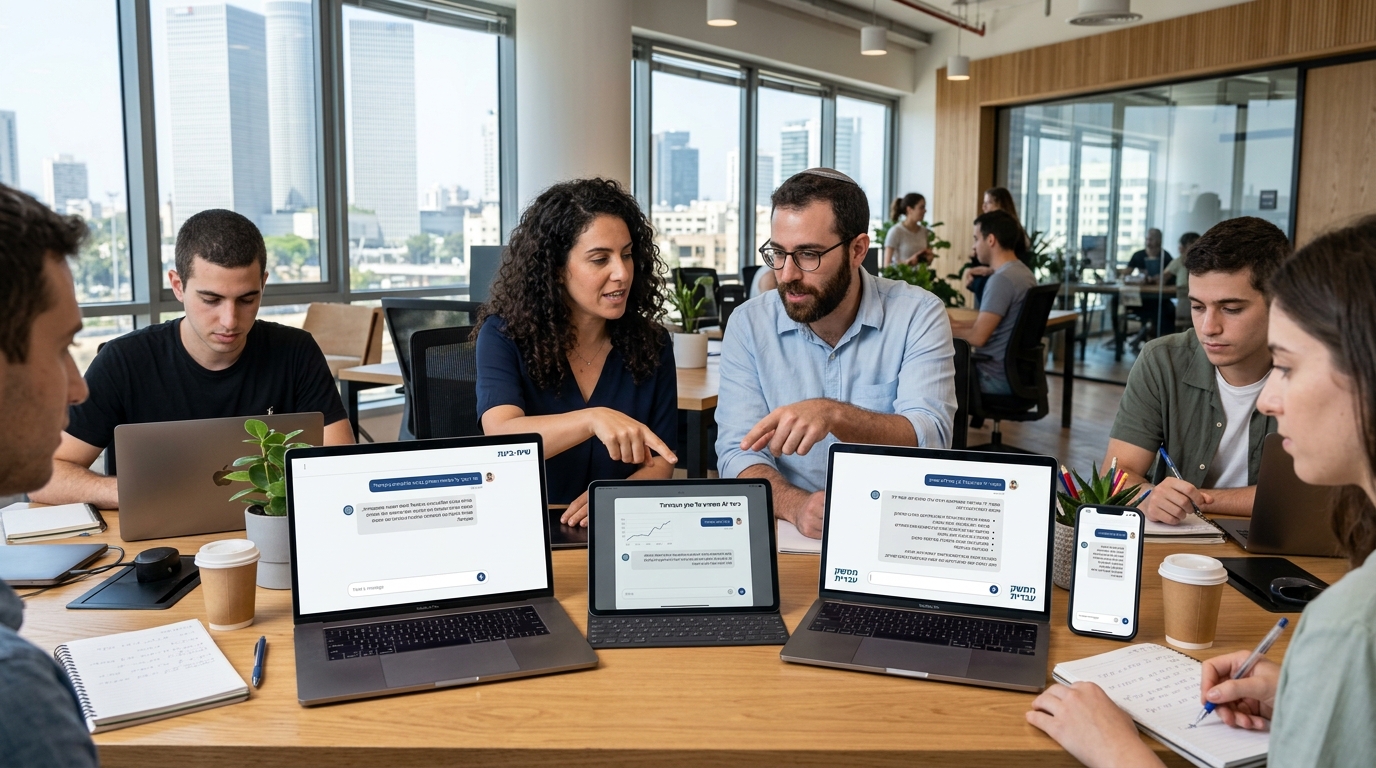 כלי בינה מלאכותית בעברית - השוואת ממשקים וצ'אטבוטים לשוק הישראלי