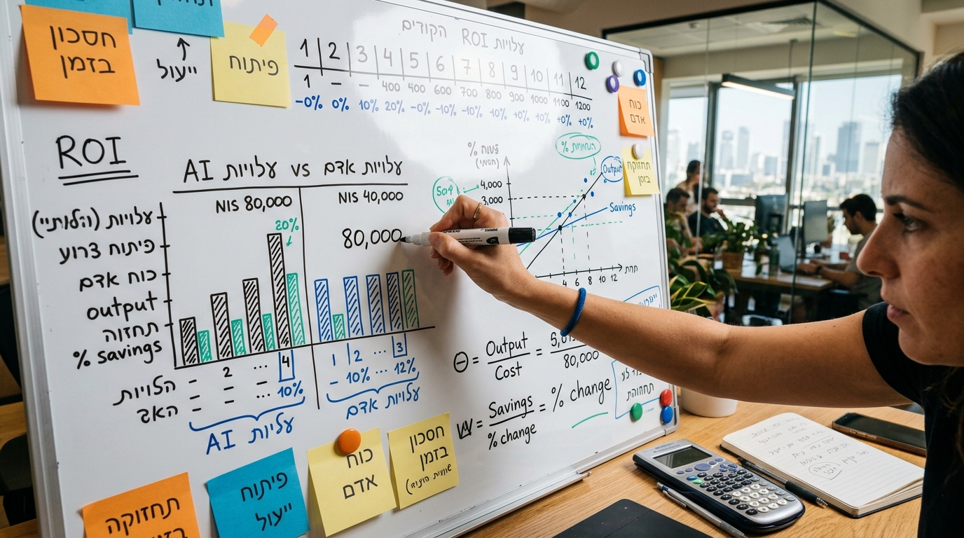לוח חישוב ROI לכלי AI בחברה ישראלית - עלויות מול חיסכון